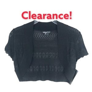 **2 for $8** NWT -TAKARA "Coral Cove" Black Dress Shrug